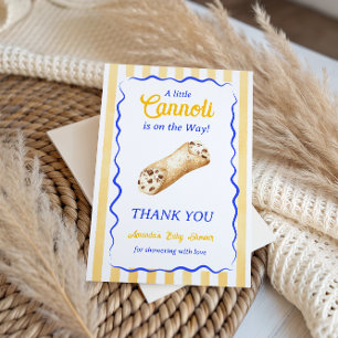 Sweet Cannoli Yellow Blue Italian Baby Shower Thank You Card