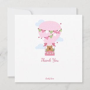 Sweet Capybara Baby Shower Baby Girl Thank You Card