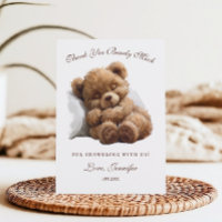 Sweet Caramel Rustic Bear Hug Thank You