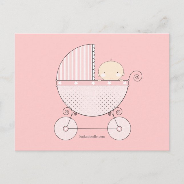 Sweet Carriage Mommy Advice Card Baby Shower Card (Front)
