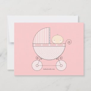 Sweet Carriage Mommy Advice Card Baby Shower Card
