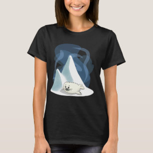 Sweet Cartoon Baby Harp Seal & Friendly Polar Bear T-Shirt