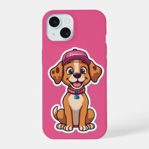 Sweet Cartoon Chien - Happy Puppy dans Sticker Cas