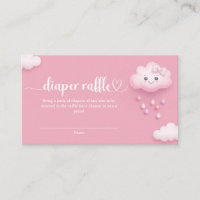 Sweet cartoon cloud pink sky cloud 9 diaper raffle