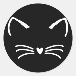 Sweet Cat Kitten Face Classic Round Sticker