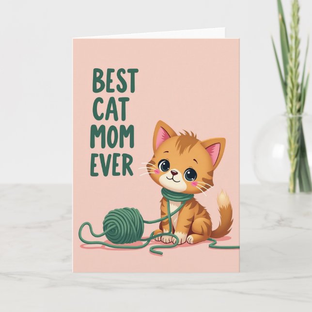 Sweet Cat Mom Ever Card (Front)