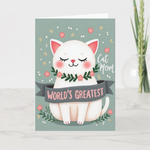 Sweet Cat Moms Day Illustration Card