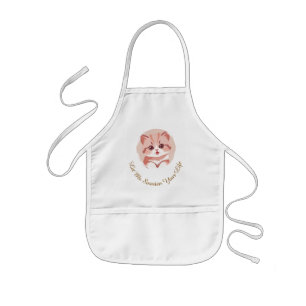 Sweet Cat Photo,  Text, Replaceable, Funny  Kids Apron