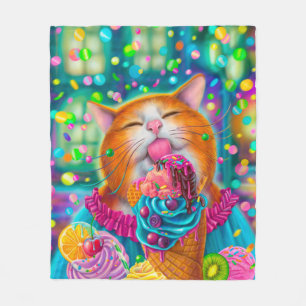 Sweet Cat Poster Fleece Blanket