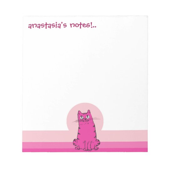 sweet cat sitting funny cartoon customizable notepad