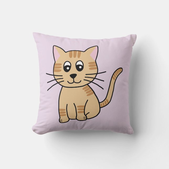 Sweet Cat Throw Pillow (Front)