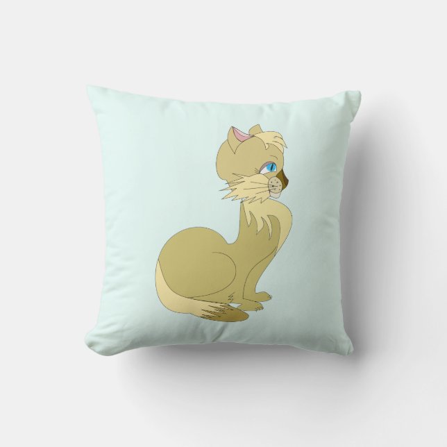 Sweet Cat Throw Pillow (Front)
