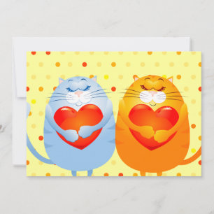 Sweet cats in love, invitation