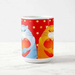 Sweet cats in love, mug