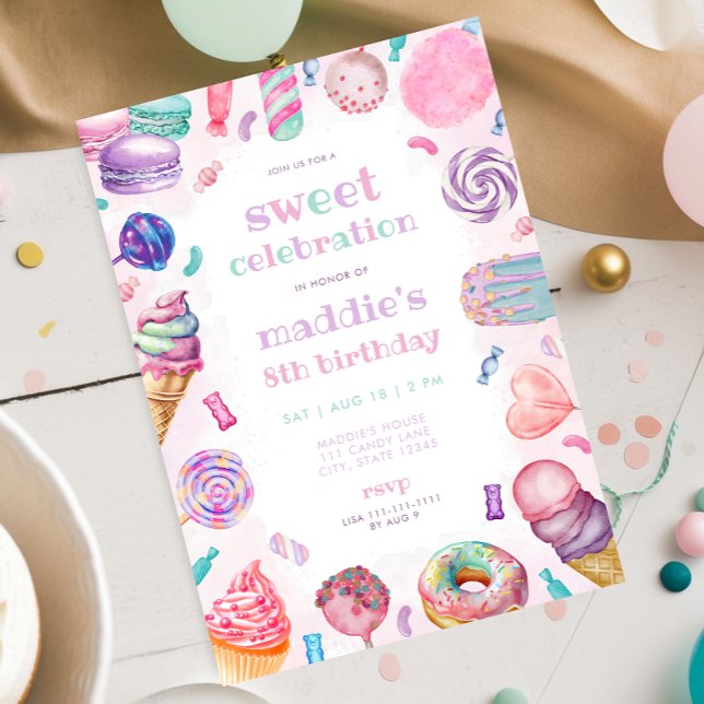 Sweet Celebration Candy Birthday Invitation (Creator Uploaded)