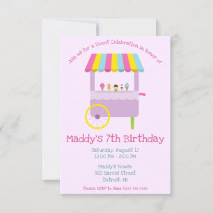 Sweet Celebration Ice Cream Stand Birthday Party Invitation