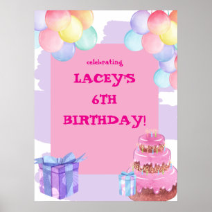 Sweet Celebration: Purple and Pink Birthday  Poster