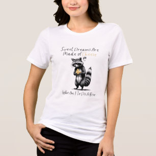 Sweet Cheese Dream Saying Raccoon Funny Brie Pun T Tri-Blend Shirt