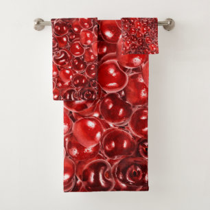 Sweet Cherries Bath Towel Set