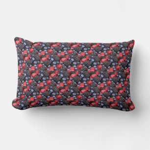 Sweet Cherries Blackberry and Blueberry Lumbar Pillow