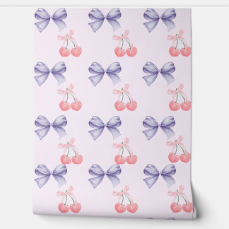 Sweet Cherries & Bows Nursery Wallpaper