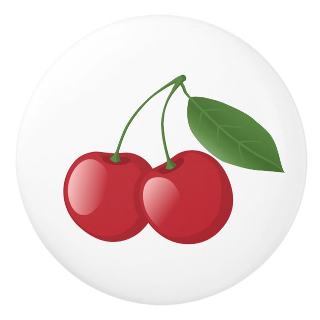 Sweet Cherries Ceramic Knob (Front)