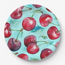 Sweet cherries colourful watercolor cherry art