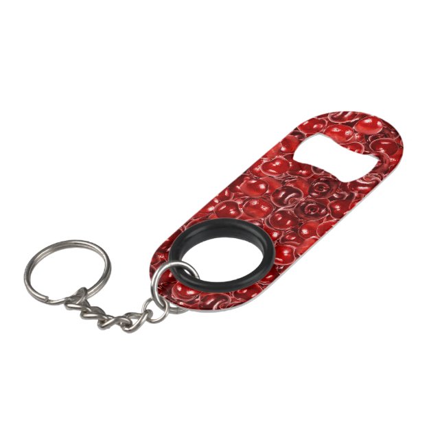 Sweet Cherries Keychain Bottle Opener (Front Angled)