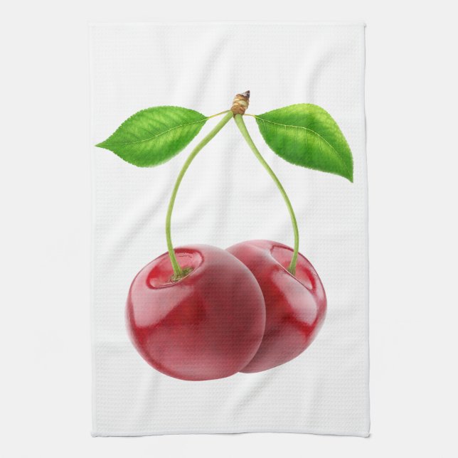 Sweet cherries kitchen towel (Vertical)