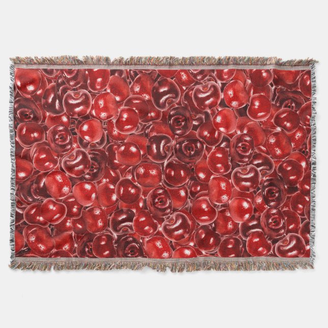 Sweet Cherries Throw Blanket (Front)