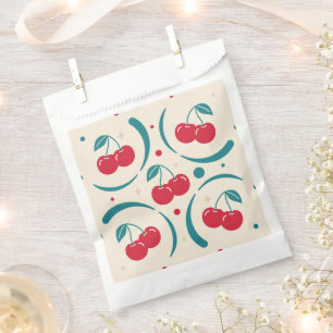 Sweet Cherry Bridal Shower Retro Pattern Favour Bag