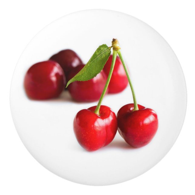 Sweet cherry ceramic knob (Front)
