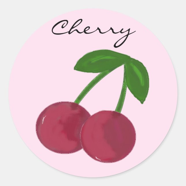 Sweet Cherry Classic Round Sticker (Front)
