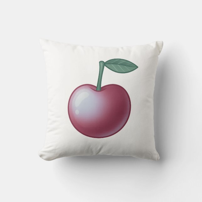 🍒 Sweet Cherry Classic – Timeless Elegance Throw Pillow (Front)