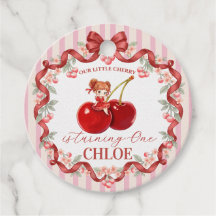 Sweet Cherry Coquette Ribbon Birthday Pink Girl
