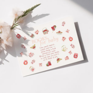 Sweet Cherry Dessert Watercolor Books For Baby Enclosure Card
