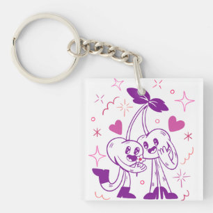 Sweet Cherry Lovers – Fun Romantic Aesthetic Art Keychain