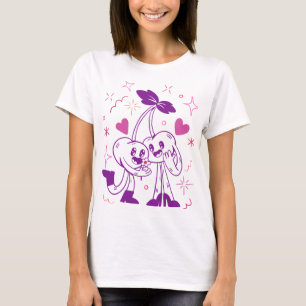 Sweet Cherry Lovers – Fun Romantic Aesthetic Art T-Shirt