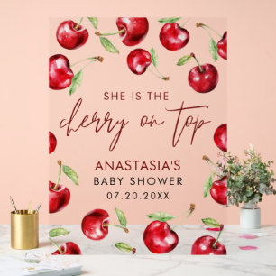 Sweet Cherry on Top Baby Shower  Acrylic Sign