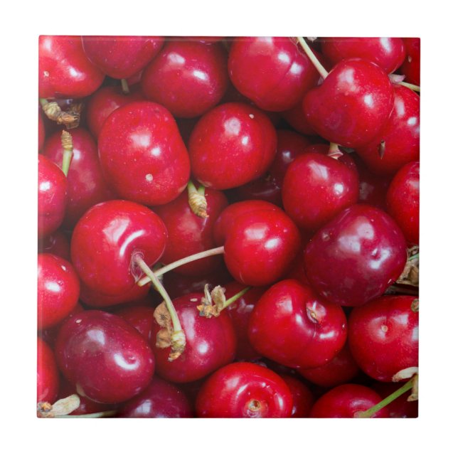 Sweet cherry pattern ceramic tile (Front)