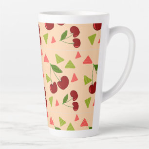 sweet cherry pattern latte mug