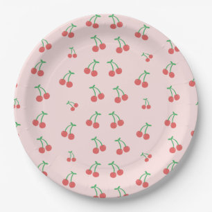 Sweet cherry pattern paper plate