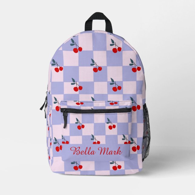Sweet cherry pattern printed backpack (Front)