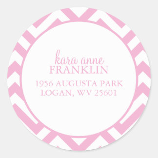 Sweet Chevron Personalized Round Address Labels