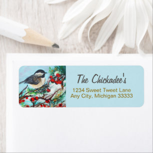 Sweet Chickadee Song Bird Winter Painting