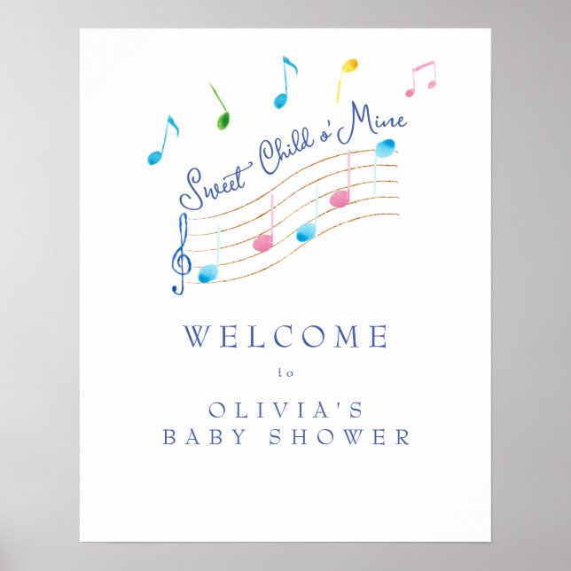Sweet Child of Mine Musical Baby Shower Poster (Front)