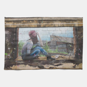 Sweet Childhood Memories Graffiti Kitchen Towel