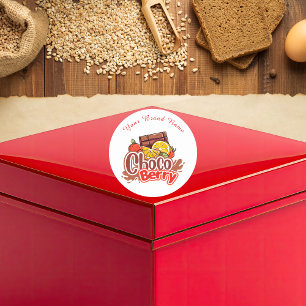 Sweet Choco berry Bakery Shop Logo Sticker