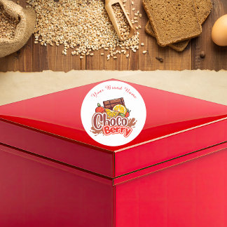 Sweet Choco berry Bakery Shop Logo Sticker