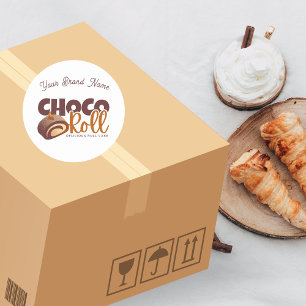 Sweet Choco Roll Bakery Shop Logo Sticker